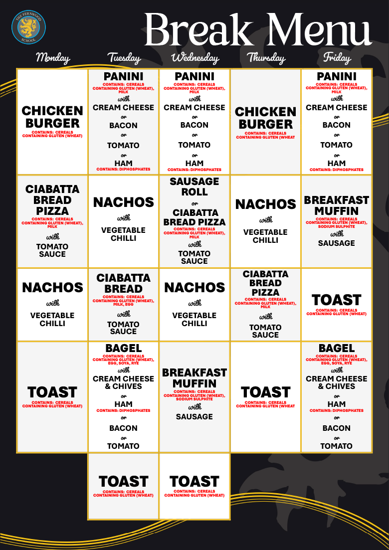 Break Time Menu