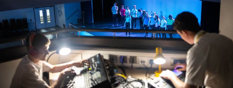 Image of students rehersing performance